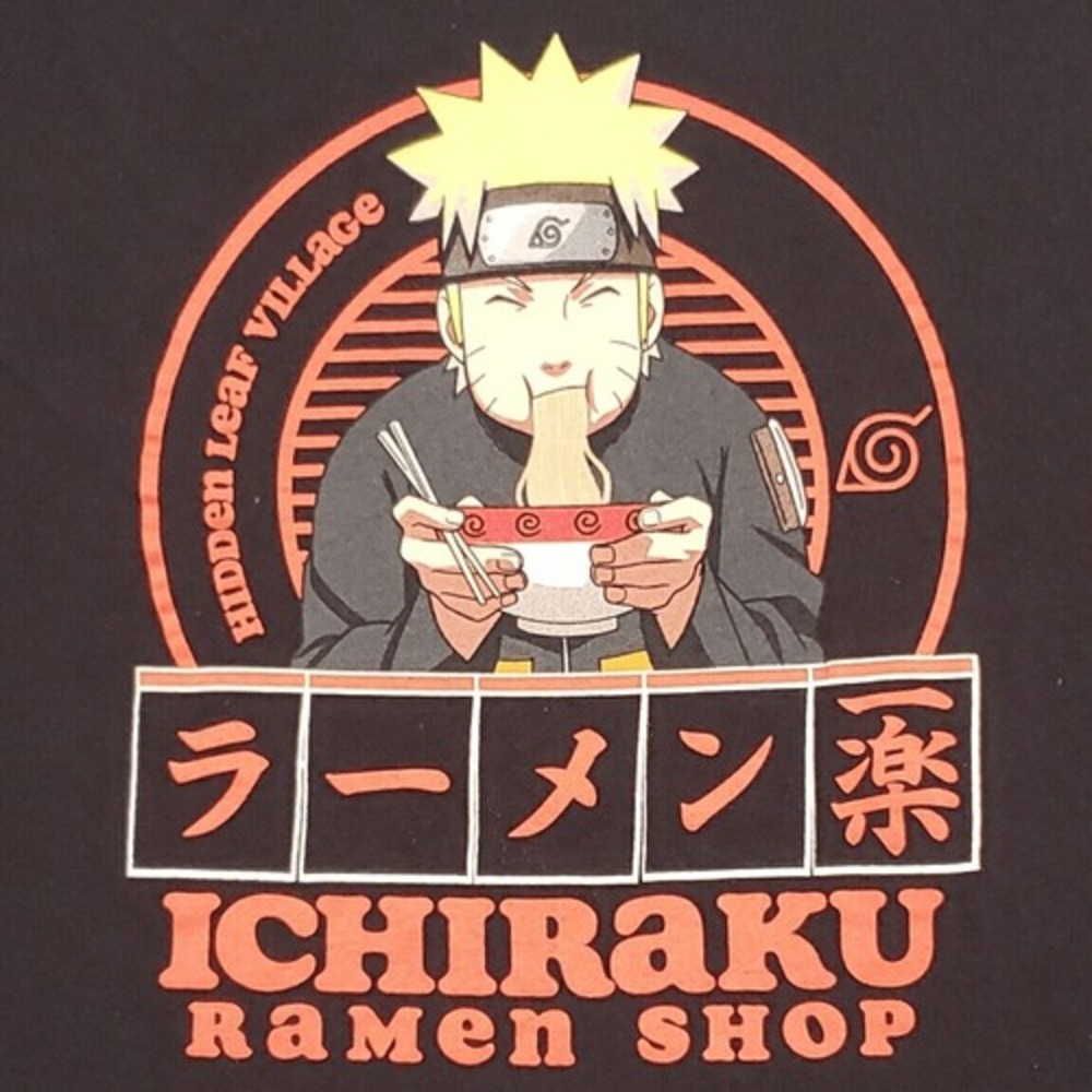 Naruto Shippuden Ichiraku Ramen Shop Graphic T-Shirt Mens Medium Black Cotton - Picture 3 of 4